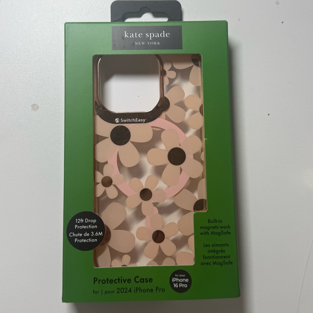 kate spade Neutral Beige and Pink Floral iPhone Case